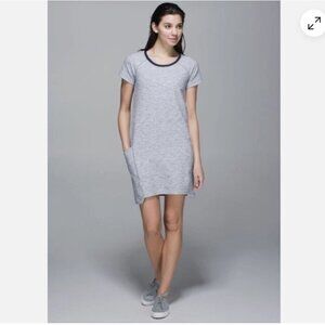 Lululemon Womens |8| Cut Above SS Dress Heathered Space Dyed Gris / Deep Navy